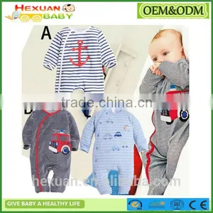 Organic Cotton Long Sleeves Baby Clothes Romper Baby Jumper Wholesale Spring Autumn Infant Boy Striped Long Sleeve thumbnail-1