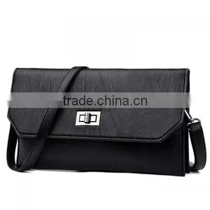 PU Leather Polyester Solid 82694 Girls Shoulder Long Strip Bag thumbnail-1