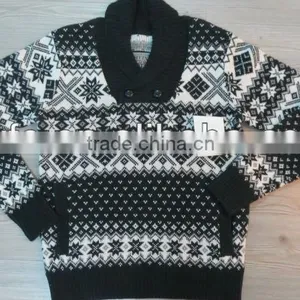Snow Pattern Design 100% Acrylic Pullover Knitted Sweater thumbnail-1