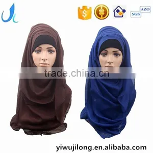 Hot Sale Summer Spring Women Muslim Hijab Scarf Fashion Plain Color Cotton Scarves thumbnail-1