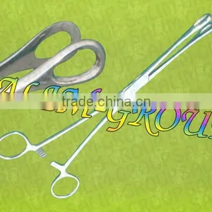 6 SPONGE FORCEPS 9.5" Straight Curved Gyno Instruments thumbnail-1