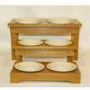 Stoneware Pet Bowl With Bamboo Feeders thumbnail-1