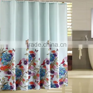 Creative Home Ideas Shower Curtain With 12 Color Coordinated Metal Roller Ring Polyester Bathroom Shower Curtain thumbnail-1