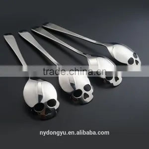 304 Stainless Steel Spoon / Jaxn Gold Plating Skeleton Coffee Honey Tea Spoon and Fork /fancy Dessert Jam Spoon thumbnail-3