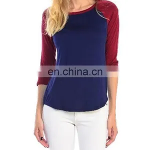 Girl New Raglan Sleeve Baseball Plain Team Sports T-Shirt thumbnail-6