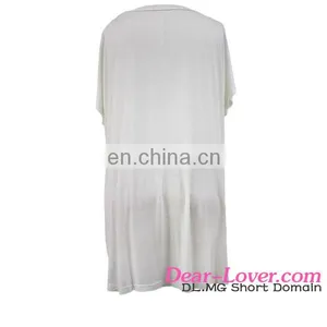 Wholesale Fashion Born On The Beachwear Plain White Round Neck T-shirt thumbnail-2