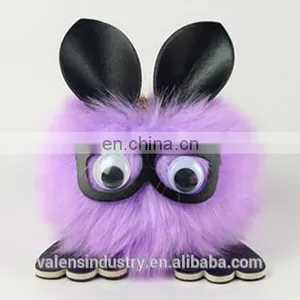 Hot Sales Faux Fur Pompom Wholesale Fur Pom Poms Key Chain Pendant for Woman Cellphone/handbag/hats/Car thumbnail-1