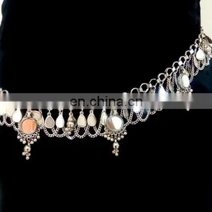 Trendy Fashion Silver Metal Waist Belt-sexy Belly Dance Hip Belts-Wholesale Indian Handmade Gujarati Festival Wear Belt thumbnail-1