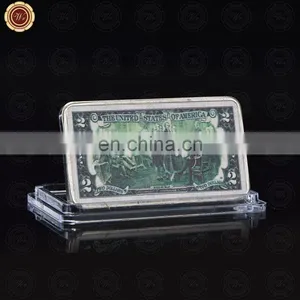 WR Silver Bar Two Dollar Gold Plated Bar Unique Gifts The USA Two Dollar Paper Money Commemorative Fake Bars for Collection thumbnail-2