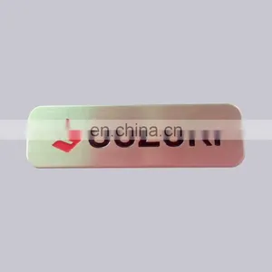 Top Quality OEM Items Glued Type Rectangle Shape Color Filled Logo Letter Custom Metal Etching Nameplate thumbnail-1