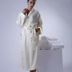 Eliya 100% Cotton Pure White Hotel Towel Bath Robe thumbnail-1
