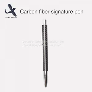 Custom Logo Business Carbon Fiber Neutral Pen Rotating Type Gel Pen thumbnail-1
