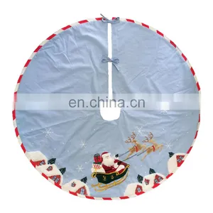 Decorative LED Embroidery Penguin With Hat 3D Scarf Tree Skirt for Christmas thumbnail-3