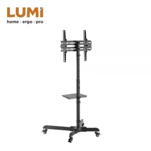 Low Cost Height Adjustable Mobile Steel TV Cart thumbnail-1