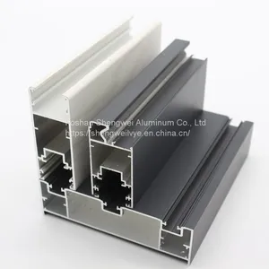 Powder Coated Color 3 Panel Three Track Exterior Aluminum Frame Double Glass Sliding Windows Parts thumbnail-5