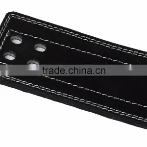 Professional Fitness Weightlifting Power Gym Belt Lever Genuine Leather Belt 4" Black Buckle New thumbnail-3