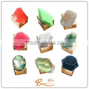 New Design Good Looking Fashion Jewelry Red Rings Large Resin Stone for Women's Rings thumbnail-2