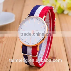 China Watch Factory Promotional Men Quartz Fabric Wrist Watch for Student, Wrist Watches Ladies, Charm Men Watch thumbnail-1