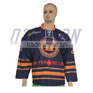 Wholesale Cheap College 100% Polyester Dye Sublimation Printing Custom Made Ice Hockey Jerseys thumbnail-2
