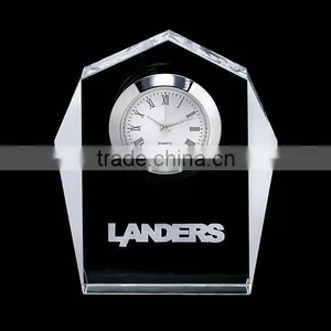 Personalized Crystal Clock Crystal Desk Clock Clear Crystal Clock thumbnail-1