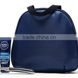 Custom Blue Polyester Hanging Travel Toiletry Bag, Travel Cosmetic Bag for Men,mens Blue Travel Wash Bag thumbnail-2