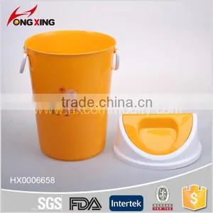 Household Simple Design Plastic Trash Bin With Lid thumbnail-3