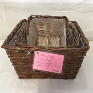Hot Sale Square Shape Garden Willow Flower Basket thumbnail-2