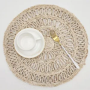 Natural Material Corn Husk Woven Placemats Wholesale Table Decoration Round Plate Mat thumbnail-2