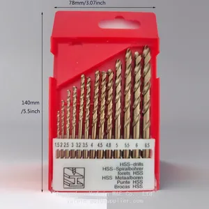 A Set of 13 HSS Drill Bits 1.5mm-6.5mm Round Shank Straight Spiral Drill Bits, Suitable for Steel, Stainless Steel, Hard Metal, Plastic, Wood, Etc thumbnail-1