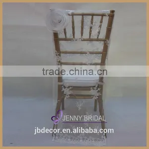 C174F1 White Elegant Chair Sashes Lace Chair Covers Wedding thumbnail-3