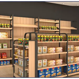 Stylish Double-Sided Metal Supermarket Gondola Shelving for Retail Store Use thumbnail-2