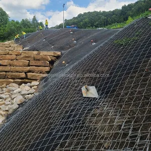 G65/3 Woven Steel Wire Rockfall Netting Plain Weave Slope Protection Mesh Zn/AI Coating Wholesale Supplier for Cliffs/Highways thumbnail-4