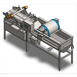 1000kg/h 2000kg/h Fully Automatic Strawberry Blueberry Vegetable Leaves Washing and Drying Line With Engine 304 Stainless Steel thumbnail-3