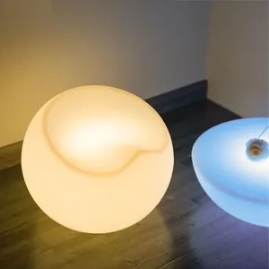 Round High Top LED Cocktail Table Rainbow Gradient Color Glowing Bar Table Lightweight Illuminated Tall Furniture for Gathering thumbnail-3