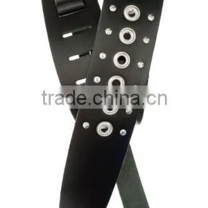 Leather Guitar Strap Chrome Studs thumbnail-1