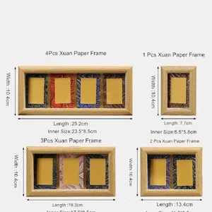 Min 4pcs Xuan Paper Art Paper Hard Silk Art Paper Painting Frame Artcrafts Calligraphy Artworks thumbnail-4