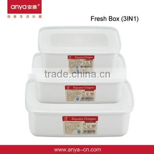 D569 Square Food Grade Plastic Food Container Set Melamine Food Container Kitchen Ware Lage 1.2L Medium 1.1L Small 0.5L thumbnail-1