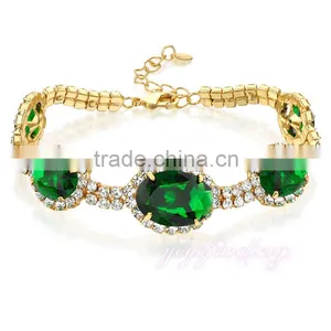 Green Stone Cheap Ladies Hand Glass Bracelet Design With Diamonds thumbnail-1