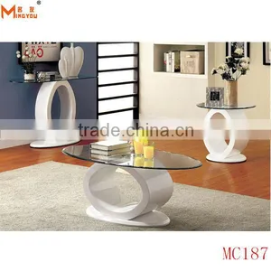 Cheap Set Glass Top Mdf Coffee Table thumbnail-1