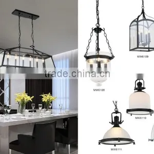 Antique Iron Frame Glass Box Pendant Lighting For Hotel,Home thumbnail-1