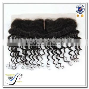 Wholesale Deep Wave 100% Virgin Human Hair Brazilian Hair Closure Silk Top Lace Closure thumbnail-2
