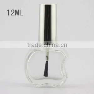 Empty Glass Nail Polish Bottle With Brush Cap, Apple Shape thumbnail-1