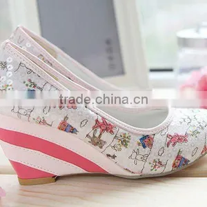 2012 Paillette Lady Wedges Shoes/ladies Colorful High Heel Shoe XT-SF335 thumbnail-1
