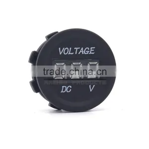 BJ-UPS-005 Waterproof Motorcycle LED Digital Voltage Meter Gauge Round Panel thumbnail-2