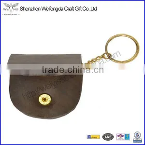 Genuine Leather Mini Coin Change Purse With Key Ring thumbnail-1