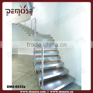 Indoor Metal Railings Solid Wood Treads Staircase Designs thumbnail-2