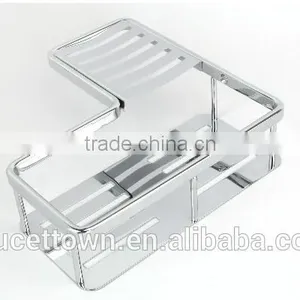 Stainless Steel L Shape Bathroom Corner Wall Shelf for Hotel and Home thumbnail-2
