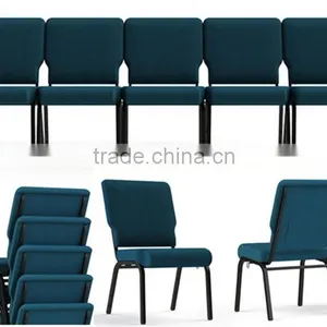 Metal Frame Chairs Church Auditorium Chairs for Sale thumbnail-3