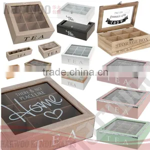 Tea Box With Lid Wooden Box Natural Vintage Decoration thumbnail-1