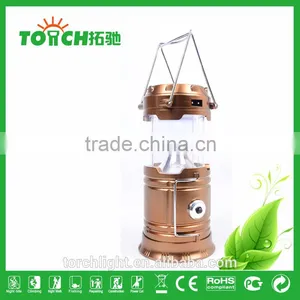 New Design Solar Lantern Outdoor Camping Light Golden Color Rechargeable Camp Lamp Torch Multifunctional Torch thumbnail-4